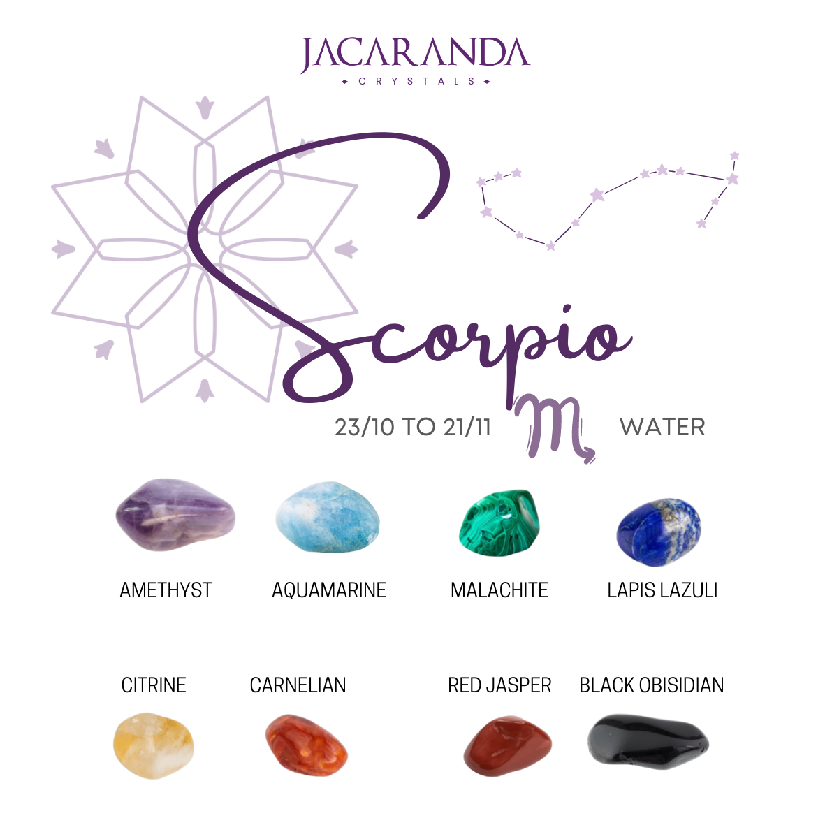 Zodiac Stones - Scorpio – Jacaranda Crystals